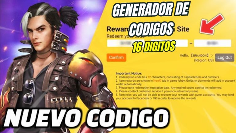 Generador de Codigos de 16 Digitos Free Fire